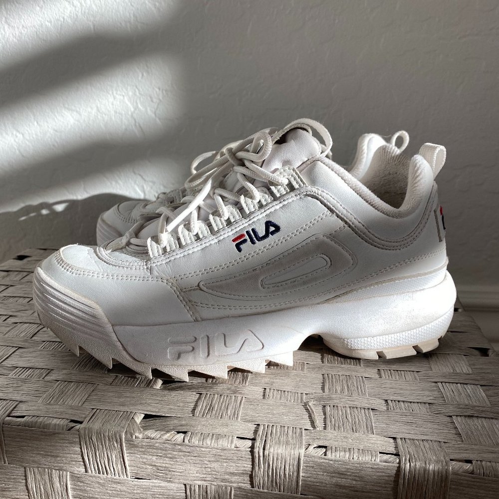 White Filas, size US 6T